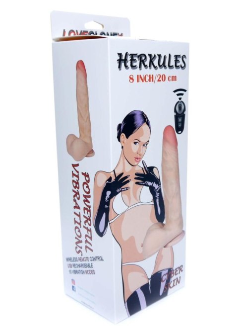 Wibrator realistyczny Herkules Loveclonex cyber skóra 20 cm USB z pilotem