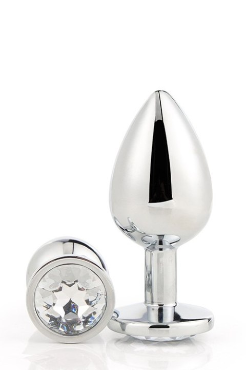 Aluminiowy korek analny Gleaming Love srebrny duży