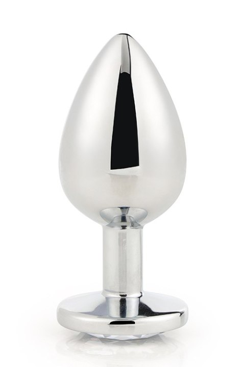 Aluminiowy korek analny Gleaming Love srebrny duży