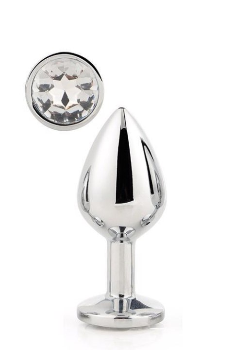 Aluminiowy korek analny Gleaming Love srebrny duży