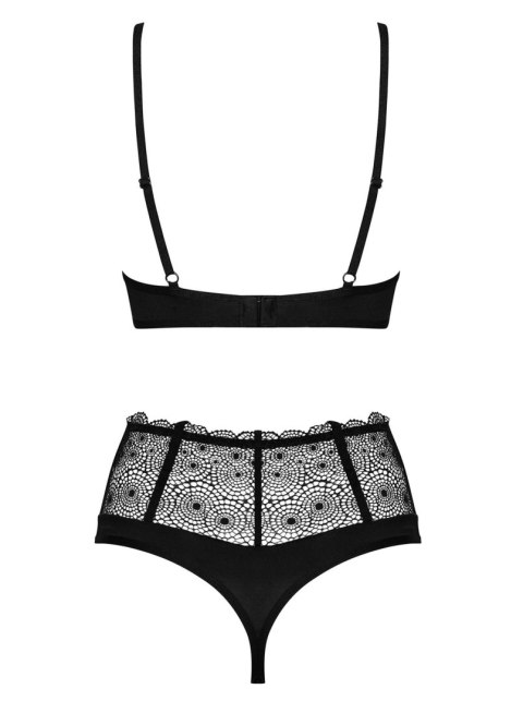 Komplet koronkowej bielizny Sharlotte Obsessive czarny L/XL
