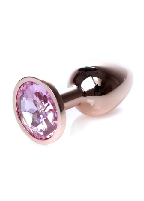 Korek analny biżuteryjny ze stali Red Gold Rose HeavyFun 7 cm