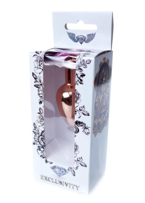 Korek analny biżuteryjny ze stali Red Gold Rose HeavyFun 7 cm
