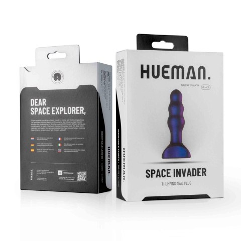Korek analny wibrujący Hueman Space Invader fioletowy USB