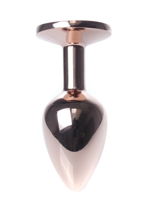 Korek analny ze stali nierdzewnej z diamentem zielony HeavyFun 7 cm