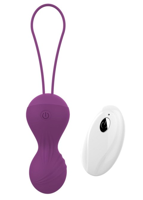 Kulki kegla wibrujące silikonowe z pilotem B Series Magic fioletowe USB
