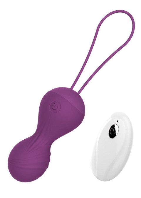 Kulki kegla wibrujące silikonowe z pilotem B Series Magic fioletowe USB