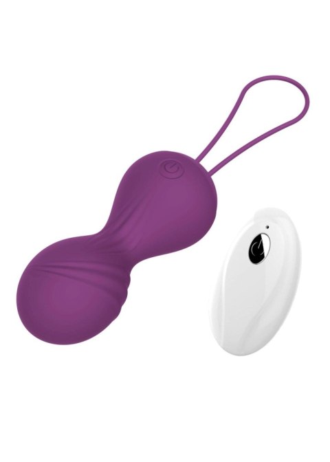 Kulki kegla wibrujące silikonowe z pilotem B Series Magic fioletowe USB
