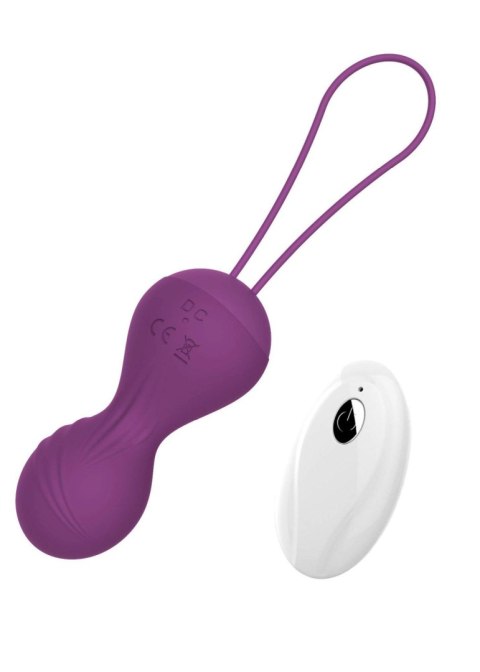 Kulki kegla wibrujące silikonowe z pilotem B Series Magic fioletowe USB