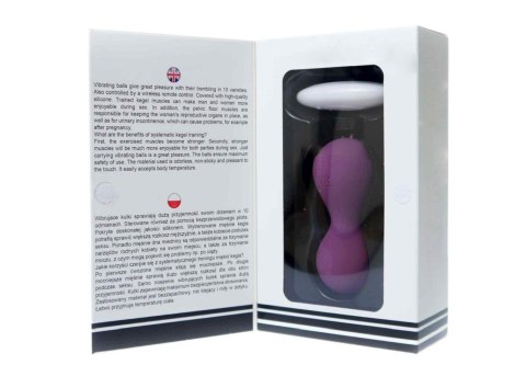Kulki kegla wibrujące silikonowe z pilotem B Series Magic fioletowe USB