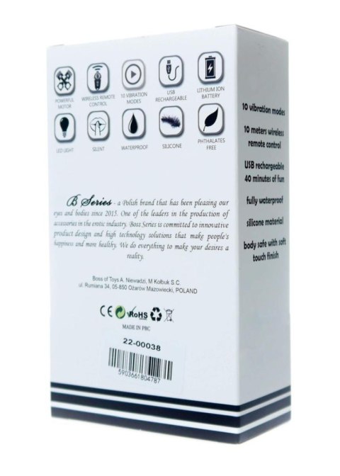 Kulki kegla wibrujące silikonowe z pilotem B Series Magic fioletowe USB
