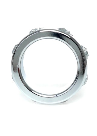 Pierścień erekcyjny stalowy z kryształowymi diamencikami HeavyFun 3,5 cm