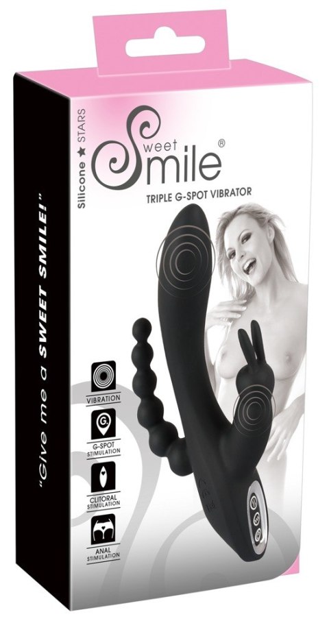 Wibrator króliczek Sweet Smile potrójny USB 20,8 cm