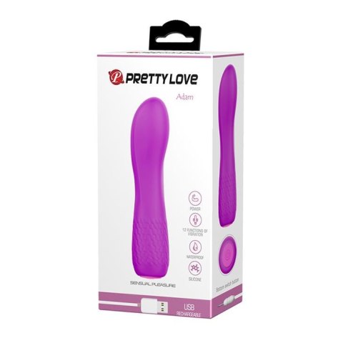 Wibrator punktu G silikonowy Pretty Love Adam USB 12 cm 12 funkcji