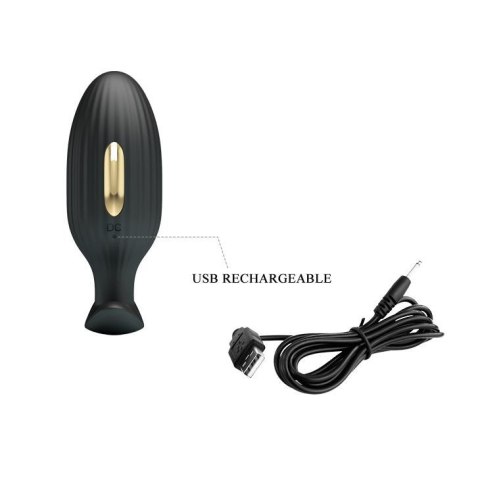 Korek analny wibrujący z elektrostymulacją Pretty Love Jefferson czarny USB