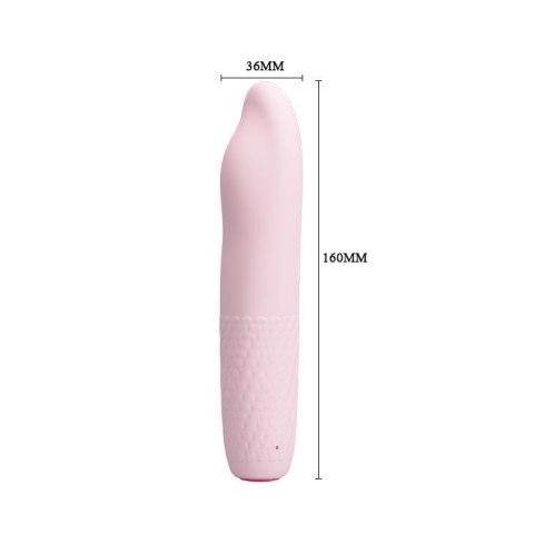 Mini wibrator Pretty Love Burke silikonowy różowy USB 4 wibracje 4 obroty