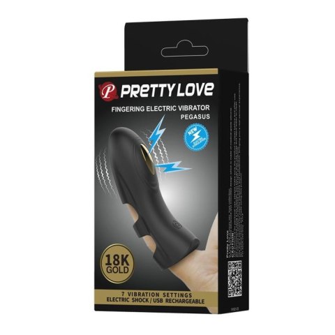 Nakładka na palec Pretty Love Pegasus elektrostymulacyjna czarna USB