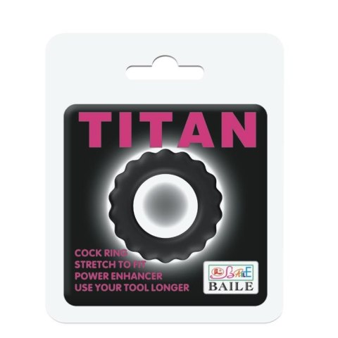 Pierścień erekcyjny Baile Titan Ring silikonowy czarny wodoodporny