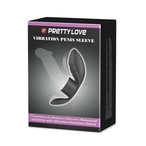 Pierścień erekcyjny wibrujący silikonowy Pretty Love 7 funkcji czarny USB