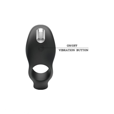 Pierścień erekcyjny wibrujący silikonowy Pretty Love 7 funkcji czarny USB
