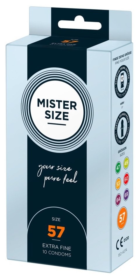 Prezerwatywy ultracienkie Mister Size 57mm wegańskie 10 szt