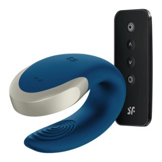 Stymulator łechtaczki Satisfyer Double Love niebieski z pilotem USB
