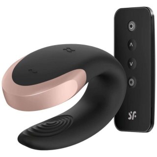 Wibrator Satisfyer Double Love dla pary czarny silikonowy USB 9cm