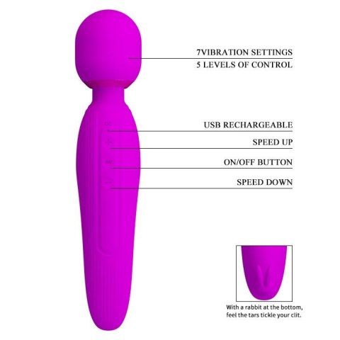 Wibrator króliczek silikonowy Pretty Love Curtis fioletowy USB