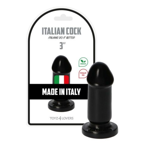 Korek analny Mio Toyz4lovers czarny 8 cm z przyssawką