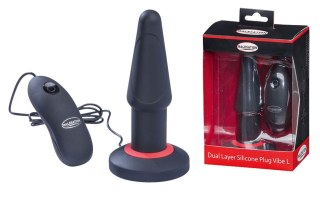 Korek analny wibrujący Malesation Dual Layer Silicone L z pilotem