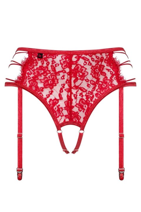 Pas do pończoch Rediosa Obsessive czerwony S/M z stringami