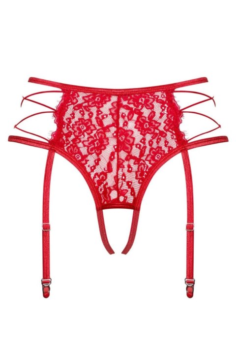 Pas do pończoch Rediosa Obsessive czerwony S/M z stringami