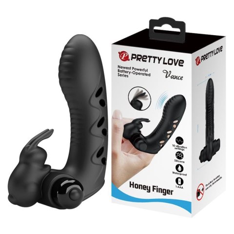 Silikonowa nakładka na palec króliczek Pretty Love Honey Finger 10 wibracji
