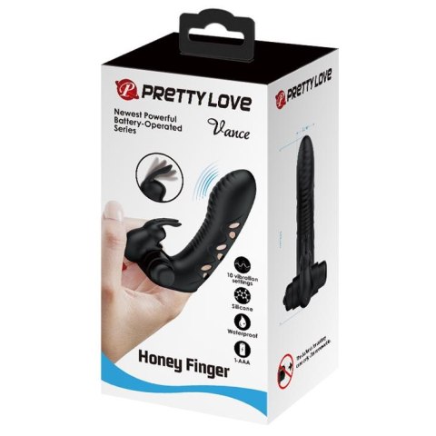 Silikonowa nakładka na palec króliczek Pretty Love Honey Finger 10 wibracji