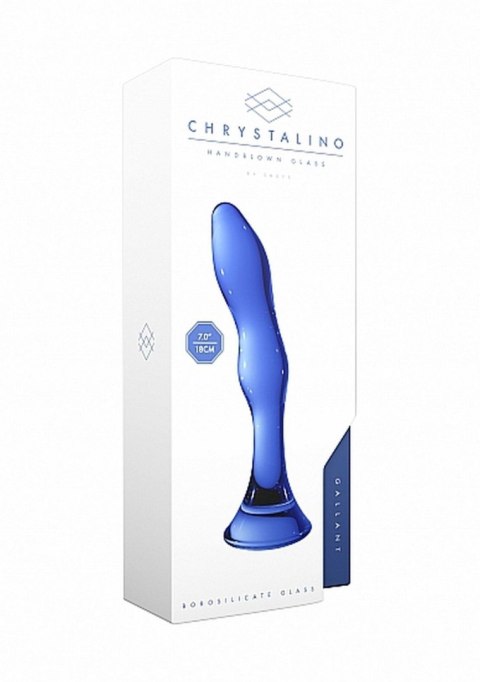 Dildo szklane Gallant Chrystalino niebieskie 18 cm