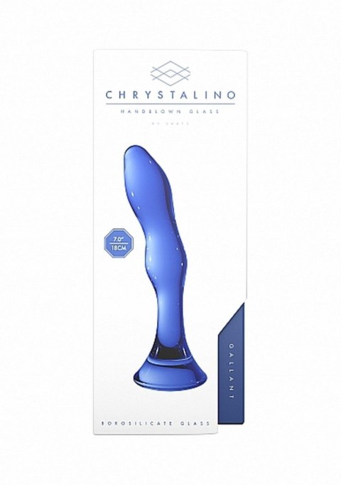 Dildo szklane Gallant Chrystalino niebieskie 18 cm