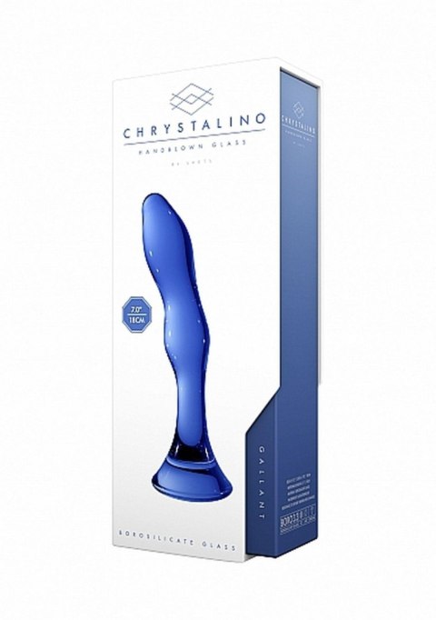 Dildo szklane Gallant Chrystalino niebieskie 18 cm