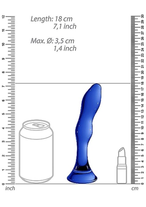 Dildo szklane Gallant Chrystalino niebieskie 18 cm