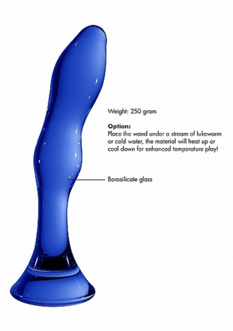 Dildo szklane Gallant Chrystalino niebieskie 18 cm