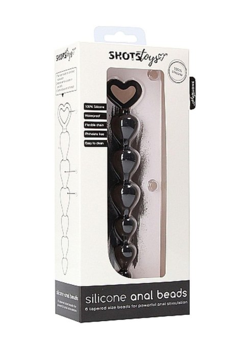 Kuleczki analne silikonowe ShotsToys czarne 15 cm