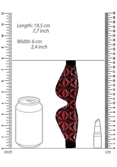 Luksusowa maska na oczy Ouch burgundowa 19,5 cm
