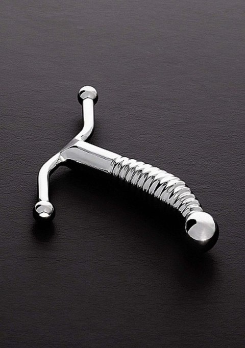 Masażer prostaty prążkowany Steel ze stali nierdzewnej 16 cm