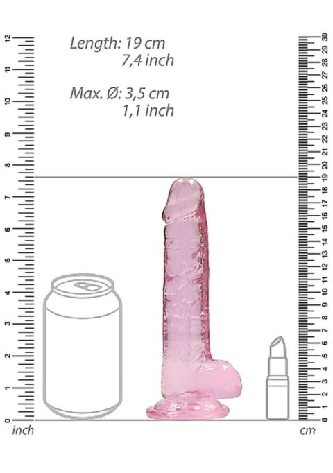 Dildo realistyczne z jądrami RealRock różowe 18 cm