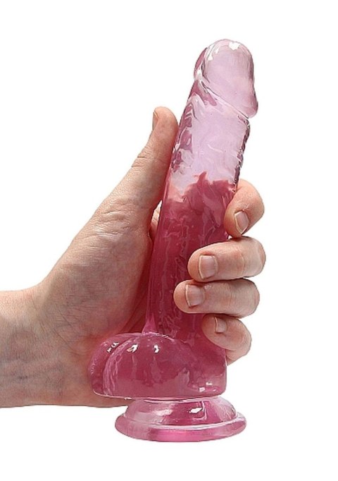 Dildo realistyczne z jądrami RealRock różowe 18 cm
