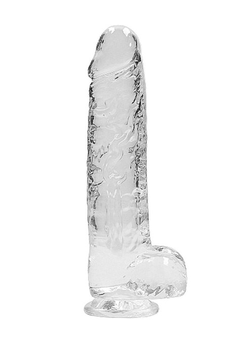 Dildo realistyczne z jądrami RealRock transparentne 23 cm