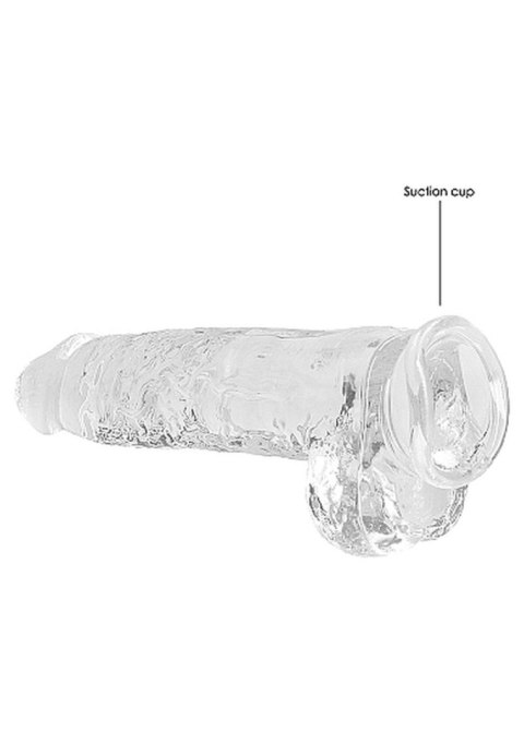 Dildo realistyczne z jądrami RealRock transparentne 23 cm