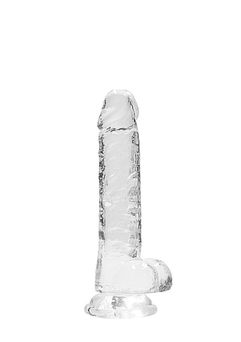 Dildo realistyczne z jądrami transparentne RealRock 18 cm