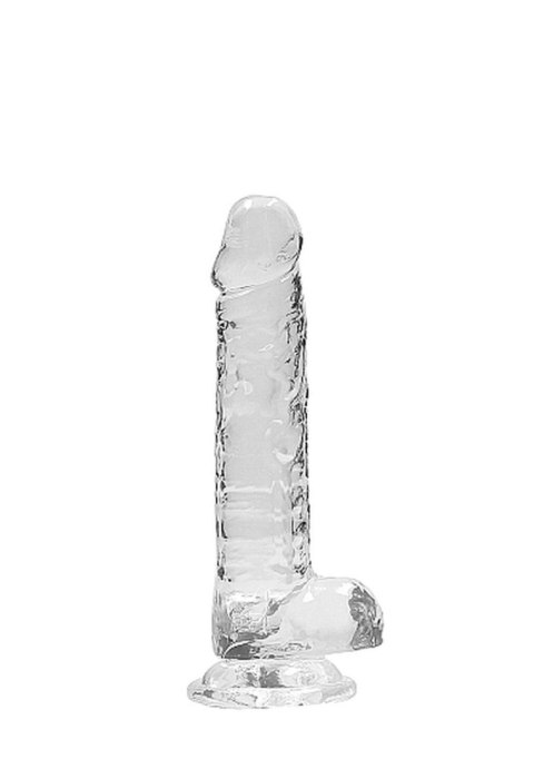 Dildo realistyczne z jądrami transparentne RealRock 18 cm