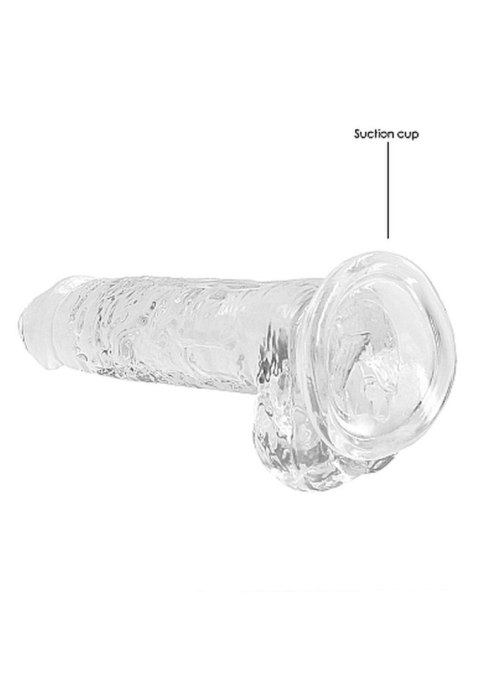 Dildo realistyczne z jądrami transparentne RealRock 18 cm