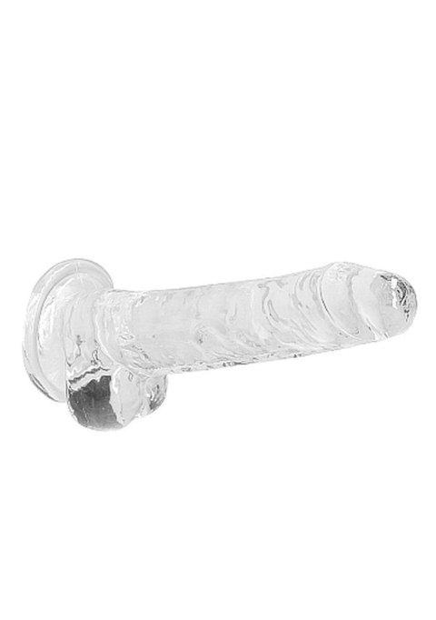 Dildo realistyczne z jądrami transparentne RealRock 18 cm